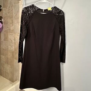 Tommy Hilfiger Black Dress with Lace Sleeves